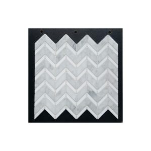 VULCANO VM 341-carrara-d-honed-thassos-polished-chevron-marble-mosaic